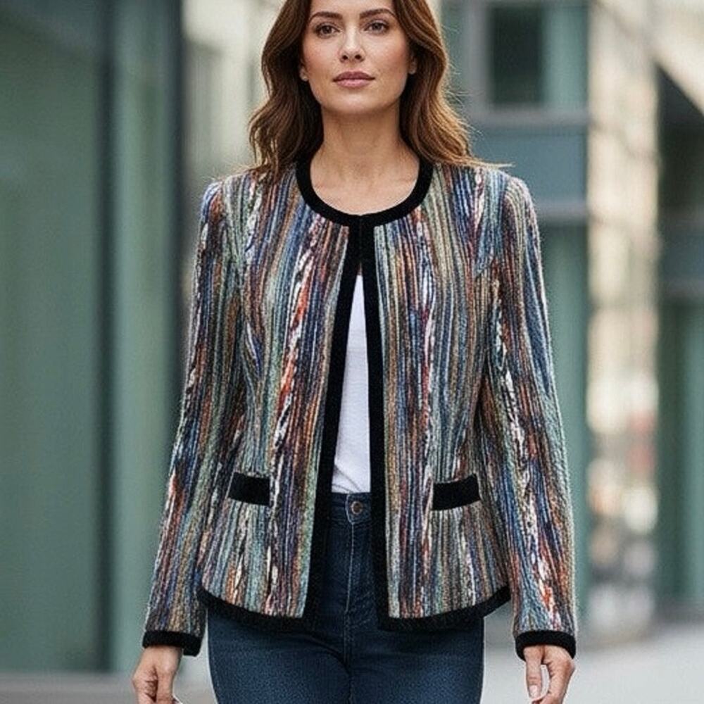 Katherine New York Jacket/Blazer Rainbow Yarn Size Large